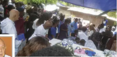  ?? ?? Mourners at the burial of Tahjay Best and Errol Winter who were killed by gunmen in a drive-by shooting.
