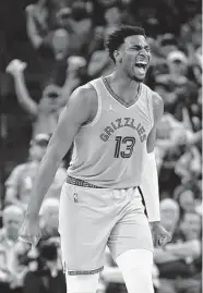  ?? Andy Lyons / Getty Images ?? Jaren Jackson Jr. was one of three Grizzlies starters to score 21 points in Wednesday’s rout of the Warriors.