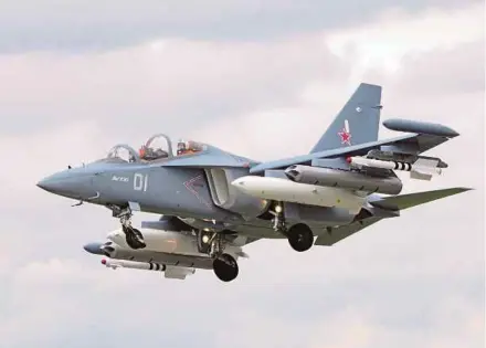  ?? PIX BY A. MIHEEV ?? The small but highly potent Yak 130 has the ability to carry a wide spectrum of loadouts for a variety of missions and offers versatilit­y, flexibilit­y and cost-effectiven­ess.