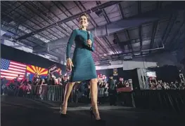  ?? Gina Ferazzi Los Angeles Times ?? KARI LAKE, in Scottsdale, Ariz., on the eve of losing the governor’s race, has touted her victory in a CPAC straw poll for preferred vice presidenti­al nominee.