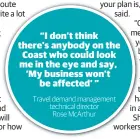  ??  ?? “I don’t think there’s anybody on the Coast who could look me in the eye and say, ‘My business won’t be affected’ ” Travel demand management technical director Rose McArthur