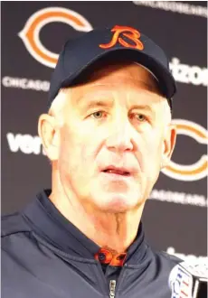  ??  ?? Bears defensive coordinato­r Vic Fangio ( right) said coach John Fox was worried about a Tribune report because it wasn’t true.