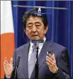  ?? ASSOCIATED PRESS ?? Japanese PrimeMinis­ter Shinzo Abe says Trump tariffs could devastate the global economy.