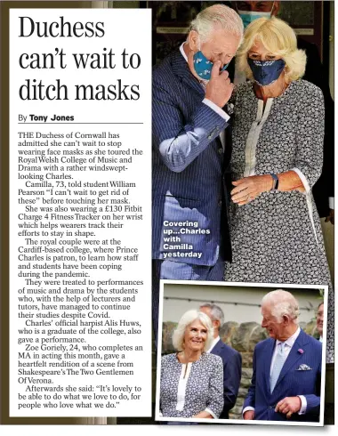  ?? Pictures: BEN BIRCHALL/PA ?? Covering up...Charles with Camilla yesterday