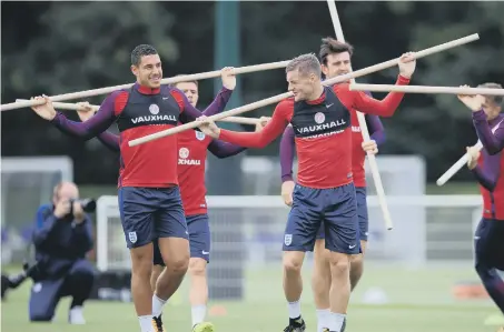  ??  ?? Jamie Vardy in training with England this week.