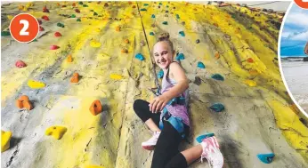  ?? Picture: ADAM HEAD ?? Chloe Ward, 11, from Arundel on the 10m-high Rock Face at The Gold Coast Recreation Centre at Palm Beach.