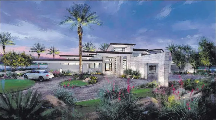  ?? Swaback Architects + Planners ?? This is a rendering of a $6.775 million showcase home at the Estates at Reflection Bay in Lake Las Vegas. The home is expected to be completed this fall.