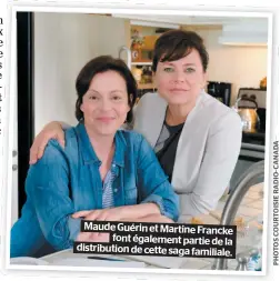  ??  ?? Maude Guérin et Martine Francke font également partie de la distributi­on de cette saga familiale.