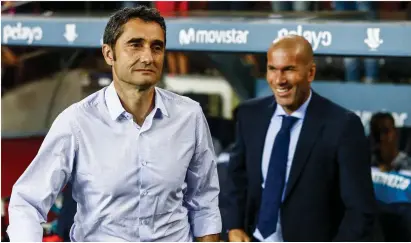  ?? FOTO: LEHTIKUVA/QUIQUE GARCIA ?? ZIDANE OCH REAL MADRID STåR I VäGEN. Ernesto Valverde står inför sin största utmaning i tränarkarr­iären.