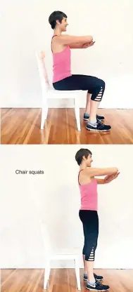  ??  ?? Chair squats