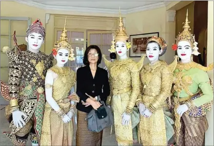  ?? SUPPLIED ?? Because their work has contribute­d to promoting Khmer culture, the family receive a lot of support from the Ministry of Culture and Fine Arts, as well as from the director of the Royal Ballet of Cambodia, Princess Norodom Buppha Devi (third left).