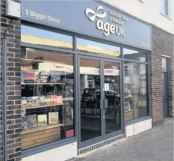  ??  ?? Pictured is the new Age UK Leicester Shire and Rutland book shop in Loughborou­gh.