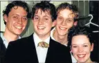  ??  ?? Student Robert, left, with David Mitchell, Robert Webb and Olivia Colman