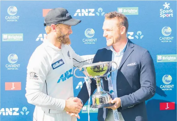  ?? Photo / Getty Images ?? Black Caps captain Kane Williamson (left) may go head to head in England with former skipper Brendon McCullum.