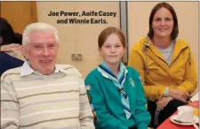  ??  ?? Joe Power, Aoife Casey and Winnie Earls.