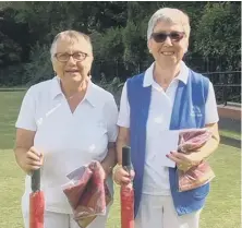  ??  ?? The Ladies Open Pairs winners Roker Marine’s Grace Maxwell and Mari-