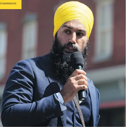  ?? DARRYL DYCK/THE CANADIAN PRESS ?? NDP Leader Jagmeet Singh faced criticism in the West after saying Canada should import oil from countries other than Saudi Arabia.