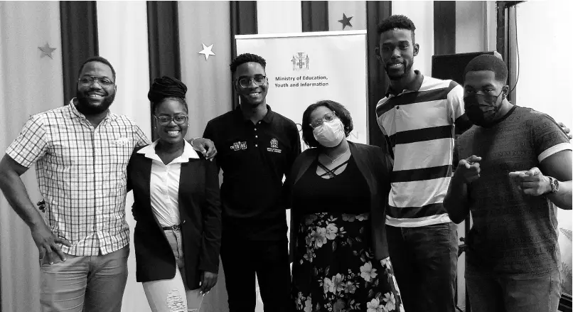  ??  ?? Members of the Youth Advisory Council (from left) Stephen McCubbin, Shaqkeera Douglas, Malike Kellier, Anabelle Jones, Lavois Cruickshan­k and Jonathan Dwyer.