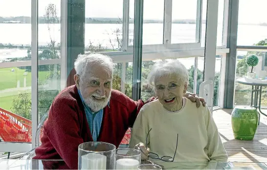  ?? STACY SQUIRES/STUFF ?? Elderly Christchur­ch couple Roy Walker, 94, and his wife, Jeanette, 81, at their newly repaired earthquake-damaged house can’t now go back into their house because it has taken so long to fix.