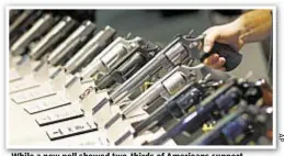  ??  ?? While a new poll showed two-thirds of Americans support stricter gun-control laws, many see reform as unlikely.