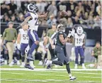  ?? CHUCK COOK/USA TODAY SPORTS ?? Saints receiver Michael Thomas amassed 211 yards receiving in the Saints’ 45-35 win over the Rams in Week 9.