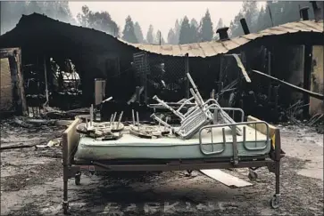  ?? Kent Nishimura Los Angeles Times ?? NOT MUCH is left of the Cypress Meadows nursing center after fire forced 91 elderly patients to evacuate.