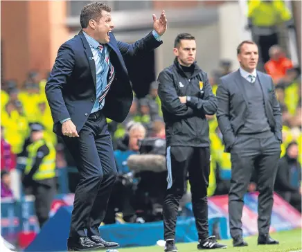  ??  ?? Graeme Murty will again go head-to-head with Brendan Rodgers at Hampden this afternoon