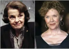  ??  ?? In this combinatio­n photo, Sen. Dianne Feinstein, D-Calif., arrives for a Senate Judiciary Committee hearing on Capitol Hill in Washington, on Dec. 6, 2017 (left) and actress Annette Bening appears at the BAFTA Awards in London on Feb. 18. AP PHOTO