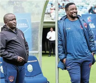  ?? /DARREN STEWART/GALLO IMAGES ?? Results continue to elude Chippa United co-coaches Kwanele Kopo and Thabo September.