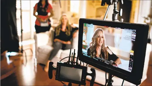  ?? Peacock ?? STORMY DANIELS sits for an interview for a documentar­y about her life, her alleged affair with Donald Trump and the hush-money case, among other things.
