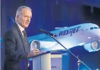  ?? JEFF MCINTOSH THE CANADIAN PRESS FILE PHOTO ?? “We are out of runway and have been forced to suspend service in the (Atlantic) region,” WestJet CEO Ed Sims said.