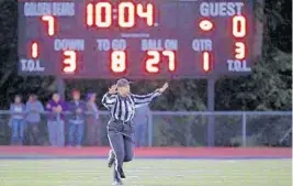  ?? COURTESY ?? Referee Sebrina Brunson, a Pompano Beach native, made her NFL debut in 2020 serving an internship as an NFL replay assistant.