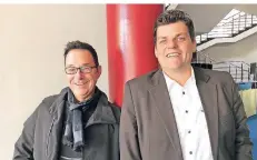  ?? FOTO: TAM ?? Wolfgang DeMarco (links) und Bram ten Hove haben mit dem Musicalthe­ater dem eigenen Bekunden nach noch viel vor.