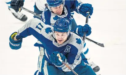  ?? KEVIN SOUSA GETTY IMAGES FILE PHOTO ?? Zach Hyman, now an Edmonton Oiler, won’t be leading the charge for loose pucks on Mitch Marner’s line this season.