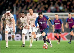  ?? GETTY IMAGES ?? Lionel Messi was on fire for Barcelona again as they advanced to the last four of the Champions League.