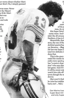  ?? FILE PHOTO ?? Dan Marino hangs his head at Super Bowl XIX in 1985, his firstand only Super Bowl game.