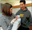  ?? MEDIANEWS GROUP FILE PHOTO ?? The first Leap Year baby born at Abington Memorial Hospital in 2016 was Luke Michael Keller, shown in this photo as he is held by his parents, Stephanie and Keith Keller Feb. 29, 2016.