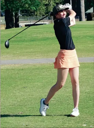 ?? Contribute­d ?? LaFayette senior Abby Keys had a career-low round of 92 on the final day of the GHSA Class AAA girls’ state tournament to help the Lady Ramblers to an eighth-place finish.