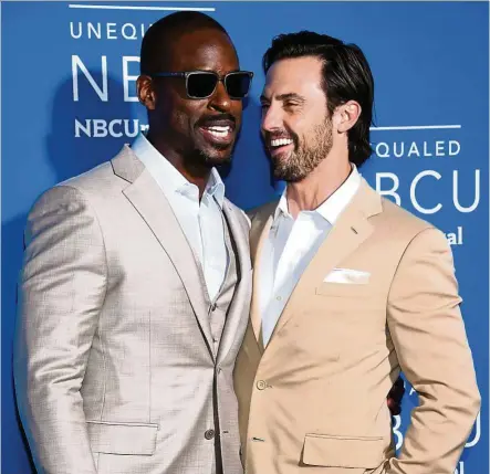  ?? — AP ?? This Is Us co-stars Brown (left) and Ventimigli­a are up for Lead Actor In A Drama Series at the Emmys.