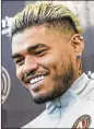  ?? ALYSSA POINTER / ALYSSA.POINTER@AJC.COM ?? Striker Josef Martinez participat­ed in Monday’s season-opening training session in Marietta and says he was eager to return to the field.