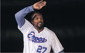  ?? PAUL CHIASSON / THE CANADIAN PRESS ?? Former Montreal Expos Vladimir Guerrero, who hit .318 over a superb 16-year career, received 392 votes for 92.9 per cent. Seventy-five per cent is required for induction.