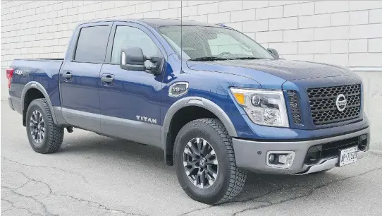  ?? JIL MCINTOSH/DRIVING ?? This 2017 Nissan Titan PRO-4X is handsome on the outside and luxurious on the inside, but it can be pricey.