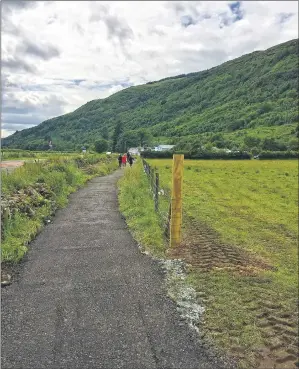  ??  ?? The path follows the A83 round the head of Loch Fyne.