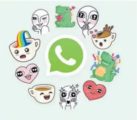  ?? CORTESÍA DE WHATSAPP. ?? WhatsApp ahora cuenta con calcomanía­s para que los usuarios puedan enviar en sus mensajes .