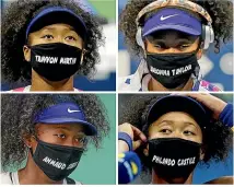  ?? AP ?? Naomi Osaka won the US Open and won many admirers for wearing masks in support of the Black Lives Matter movement.