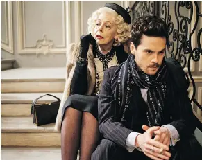  ??  ?? Frances de la Tour plays the mother troubled designer Claude Sabine, portrayed by Tom Riley.