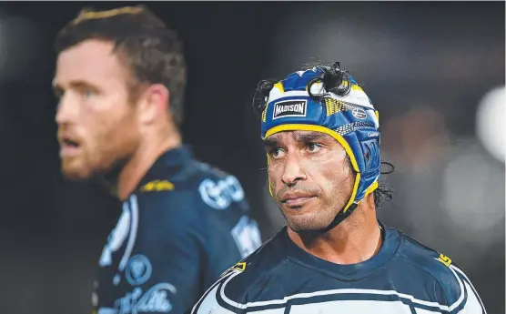  ?? FACING DISAPPOINT­MENT: Cowboys co- captain Johnathan Thurston during last week’s 33- 14 home loss to the Penrith Panthers. ??