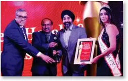  ??  ?? The award was given to Best Western Hotels &amp; Resorts and received by Tajinder Singh, Vice President - Sales &amp; Marketing