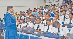  ?? Picture: SOPHIE RALULU ?? Attorney-General Aiyaz Sayed-Khaiyum stresses a point during the budget consultati­on at the Fiji National University in Suva on Thursday.