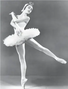  ?? PHOTOS: ASSOCIATED PRESS FILES ?? Maria Tallchief, dancing as a prima ballerina of the New York City Ballet in 1954, was once married to George Balanchine and worked with him on The Firebird and The Nutcracker.